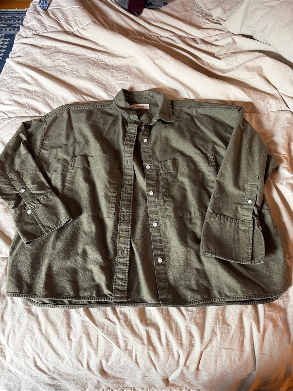 Everlane Olive Green button down